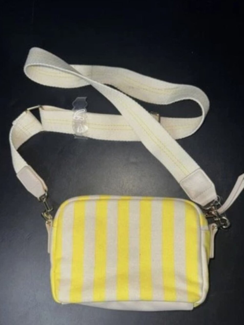 Universal Thread Yellow White Crossbody Bag Summer Beach Purse Stripes Small